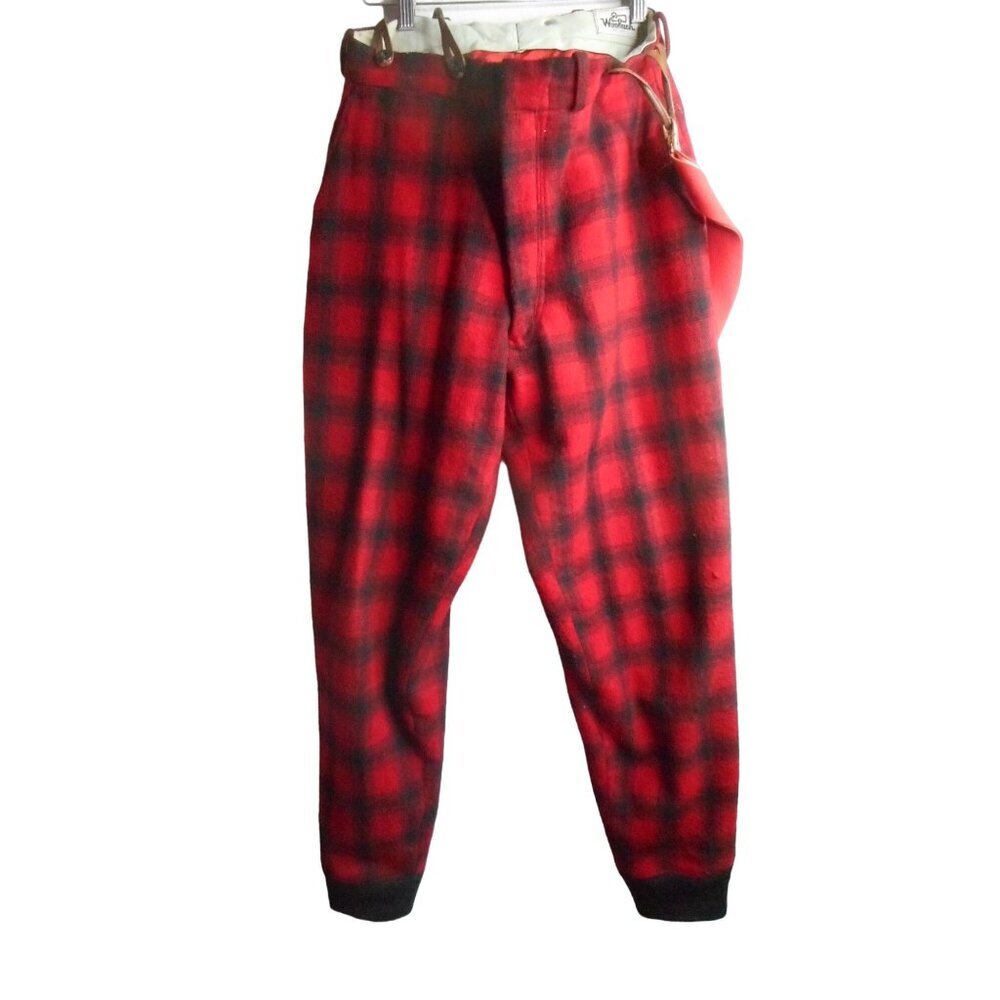 Vtg 1960s - 70s Woolrich Sz 30 Plaid Riding Equestrian Hunting Wool Pants Estate